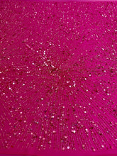 Fukszia Haute Couture csipke gyöngysorokkal